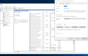 コンピューターの管理からwindowssearchの設定値を変更した図